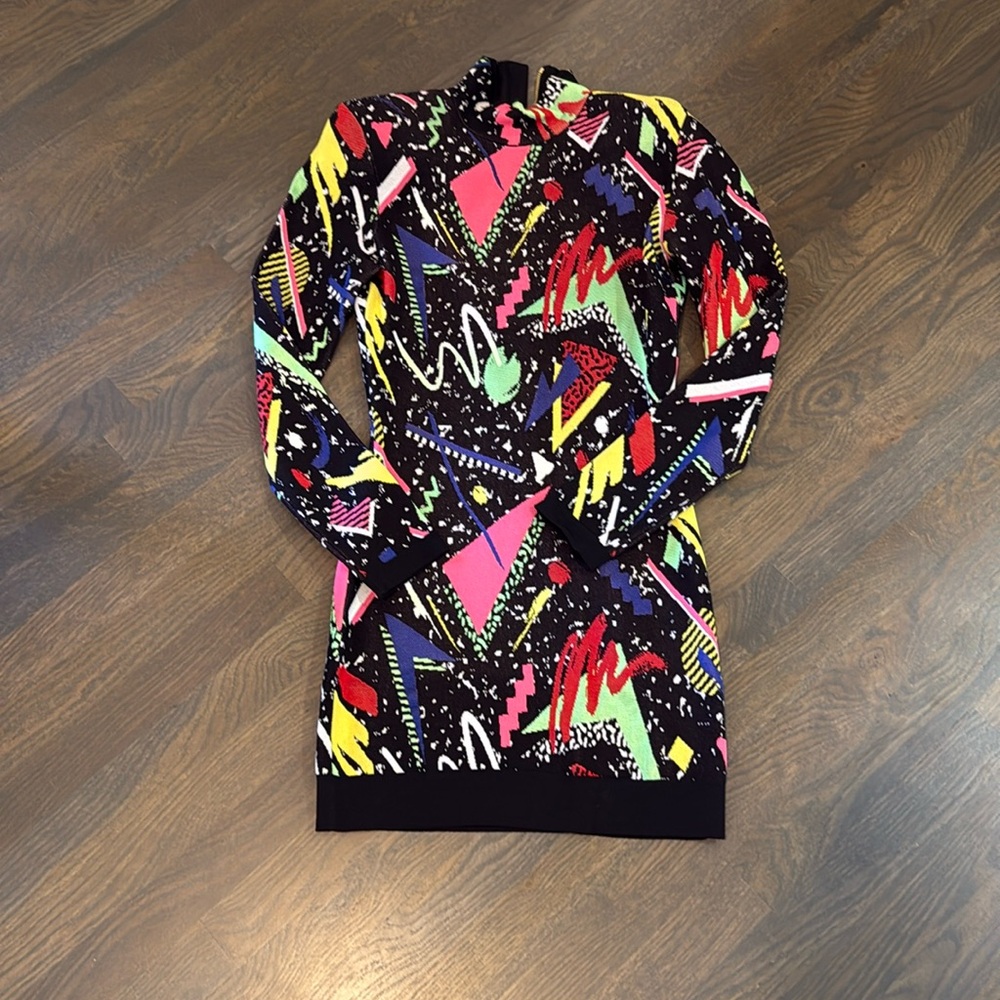 Balmain Paris 80’s Jaquard Sweater Dress